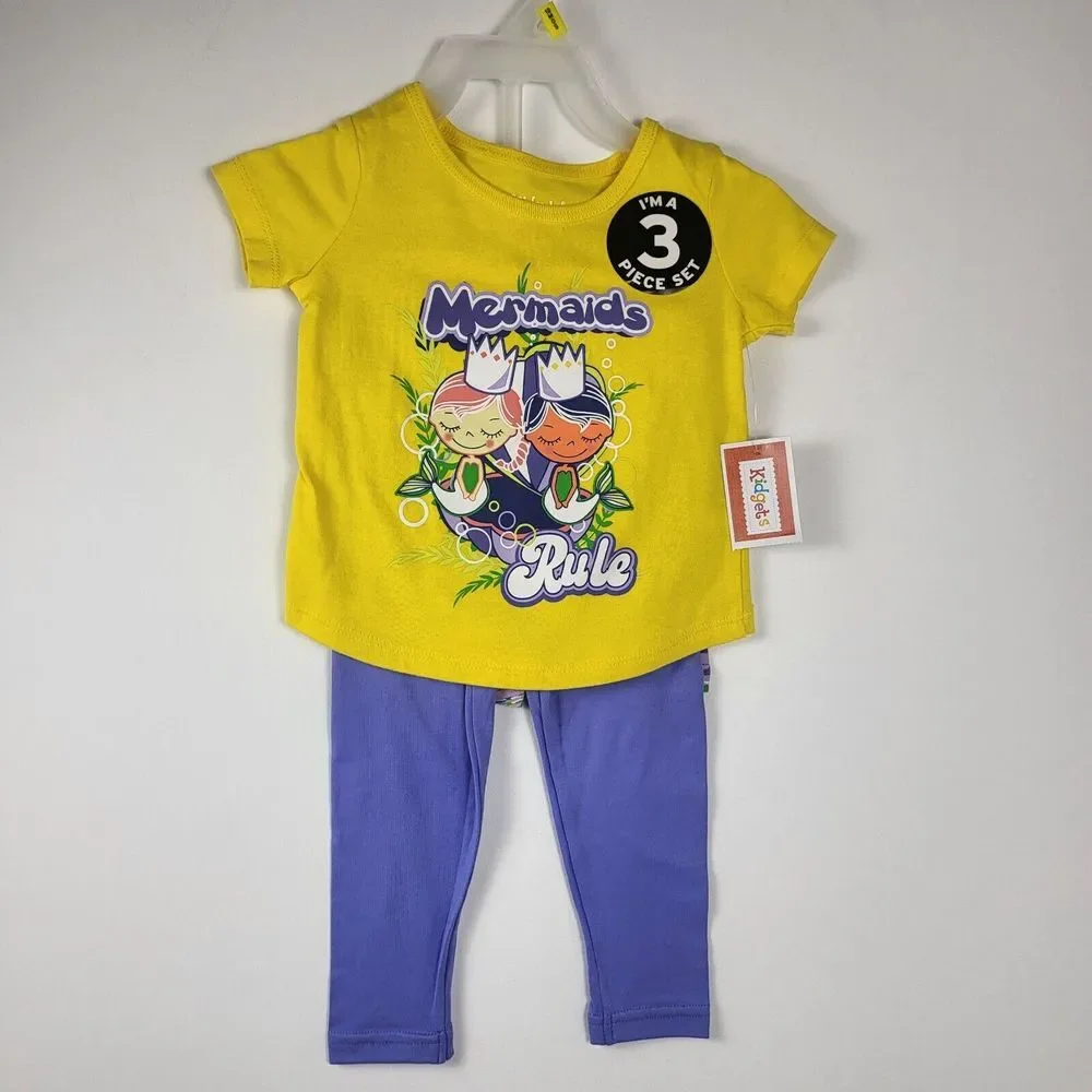 4 12 Months Girls 2-3 Pc Outfits Disney Minnie‎ Mouse Princess Mermaid Unicorns